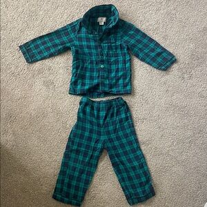 Kids Plaid Pajama Set - Teal and Navy